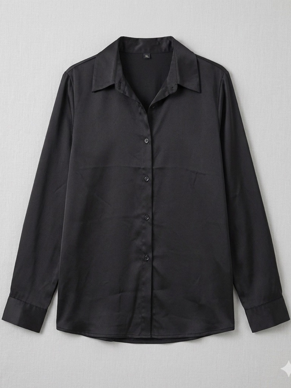 Color Block Black Button Down Blouse Size Medium Women’s Classic Workwear Shirt